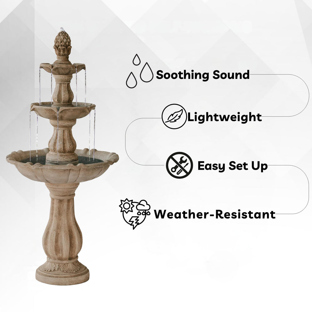 XBrand fountain next to chair showing scale and space-saving benefit