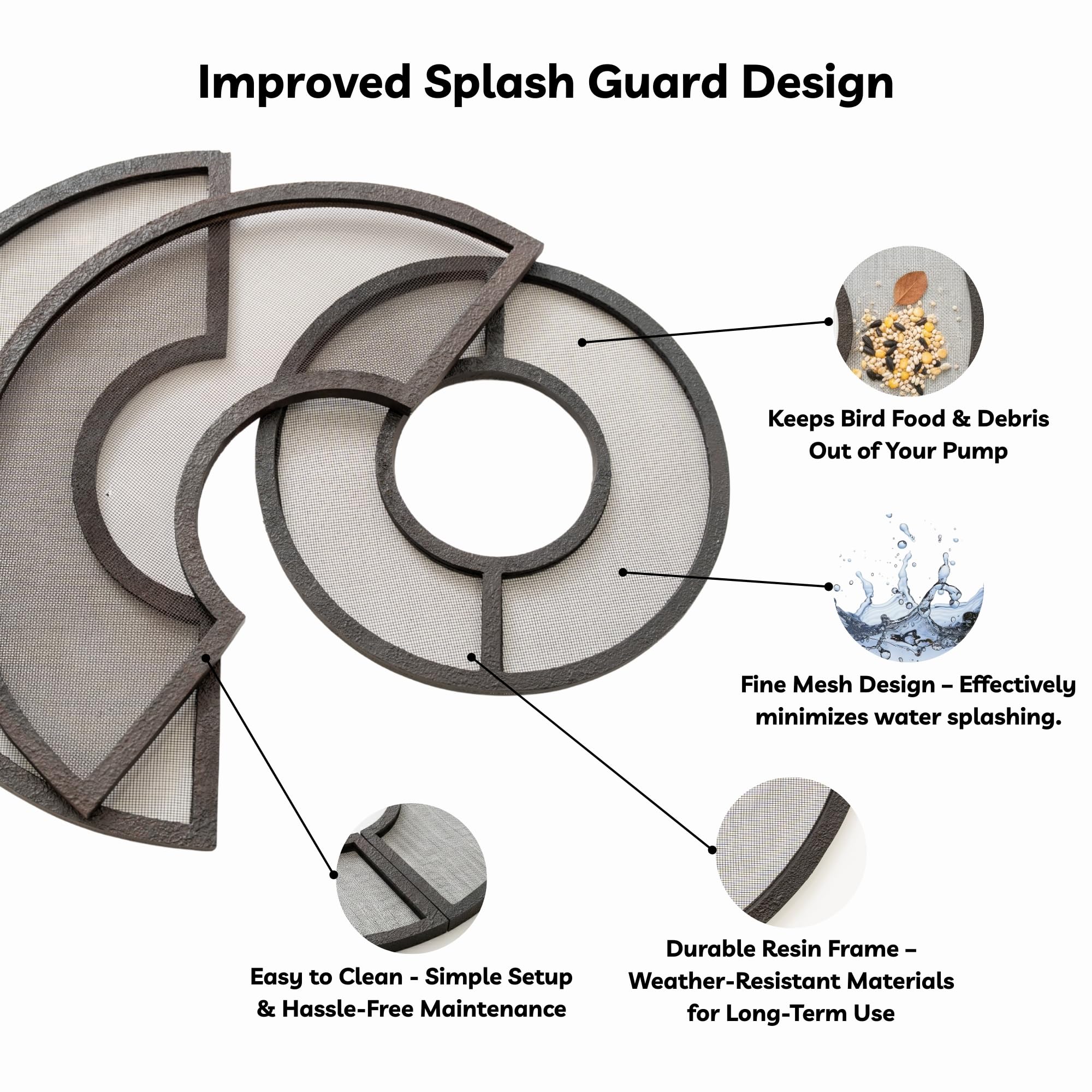 XBrand fountain size comparison with outdoor chair showing compact fit