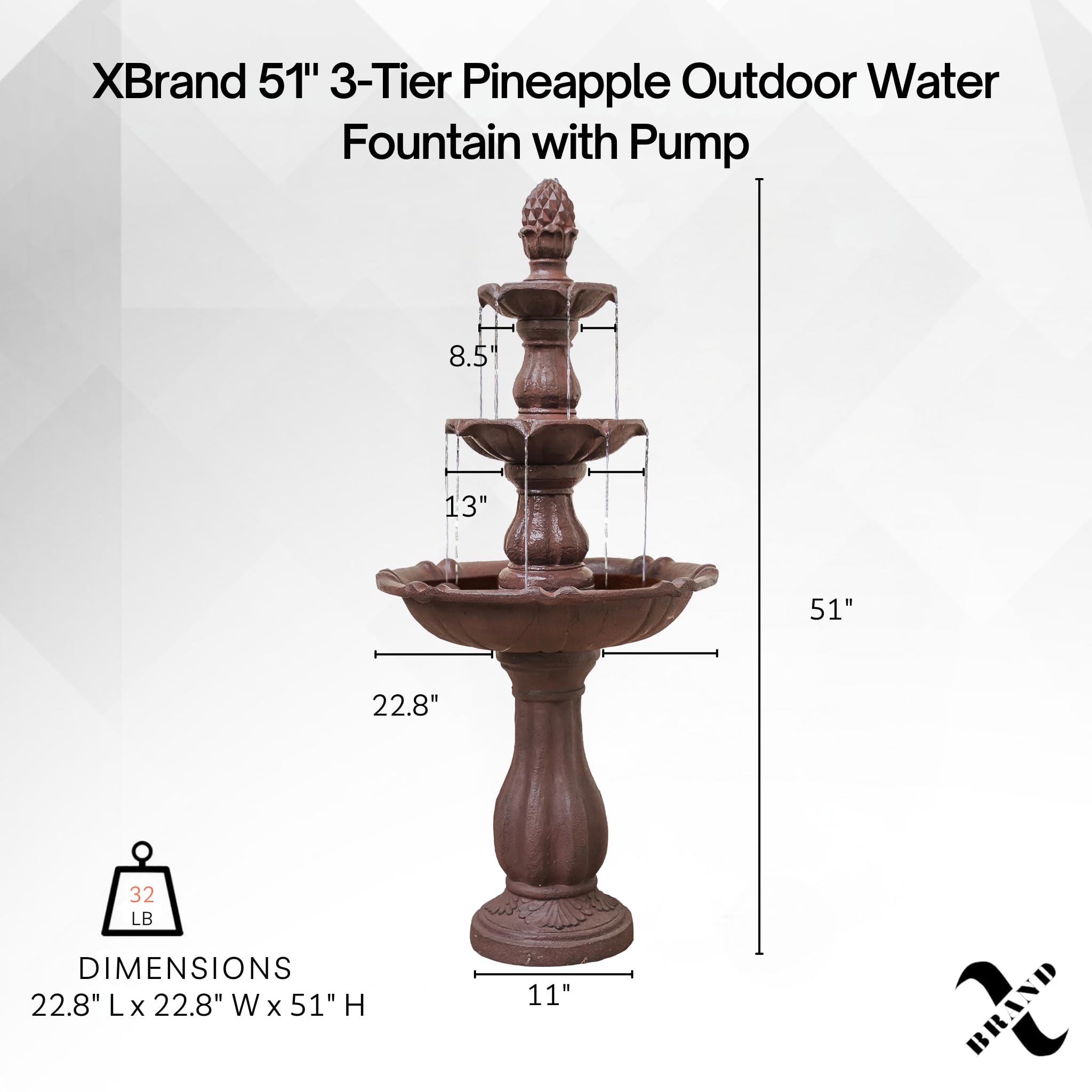XBrand fountain resin texture close-up highlighting durable stone look