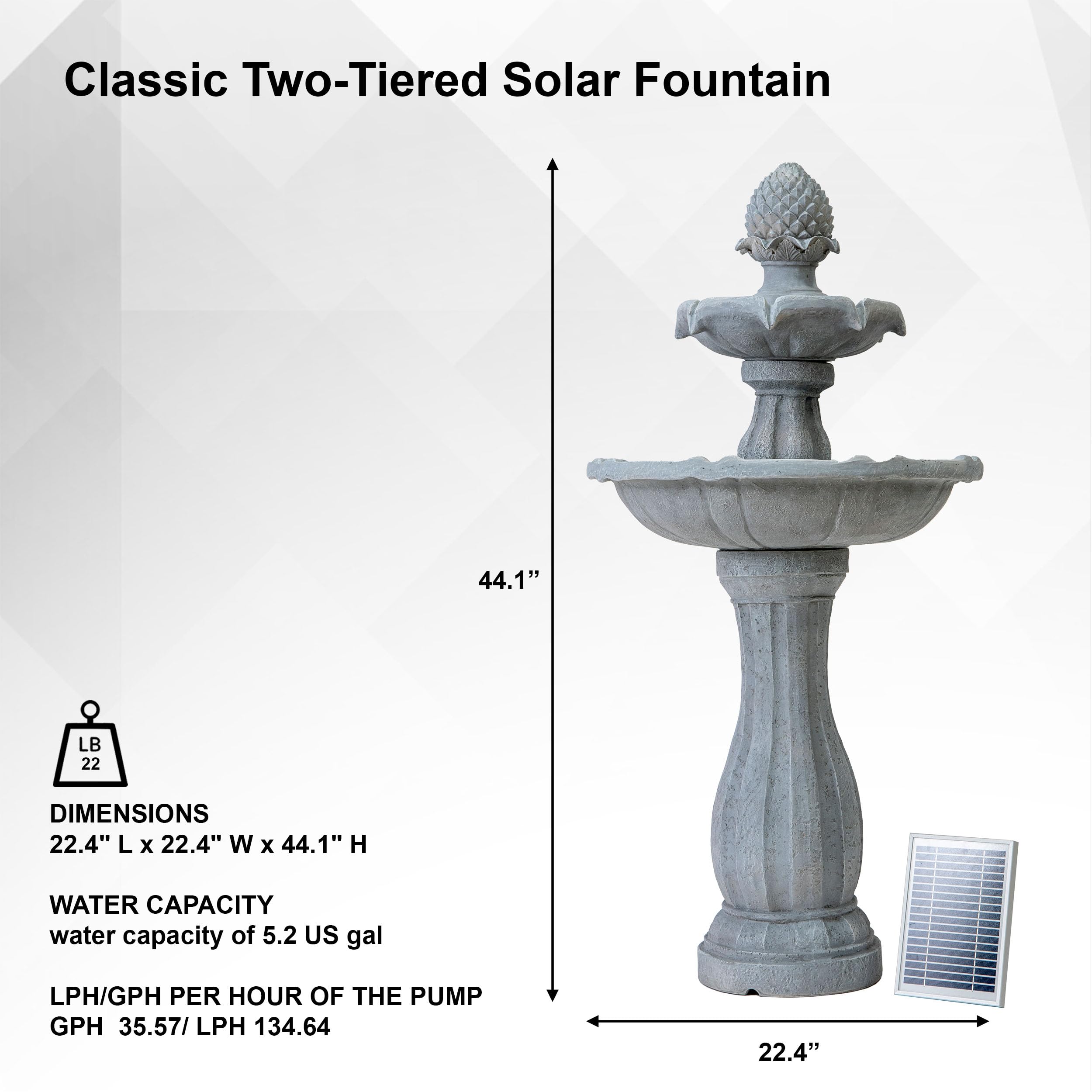 XBrand close-up of top tier showing flowing water and aesthetic detail