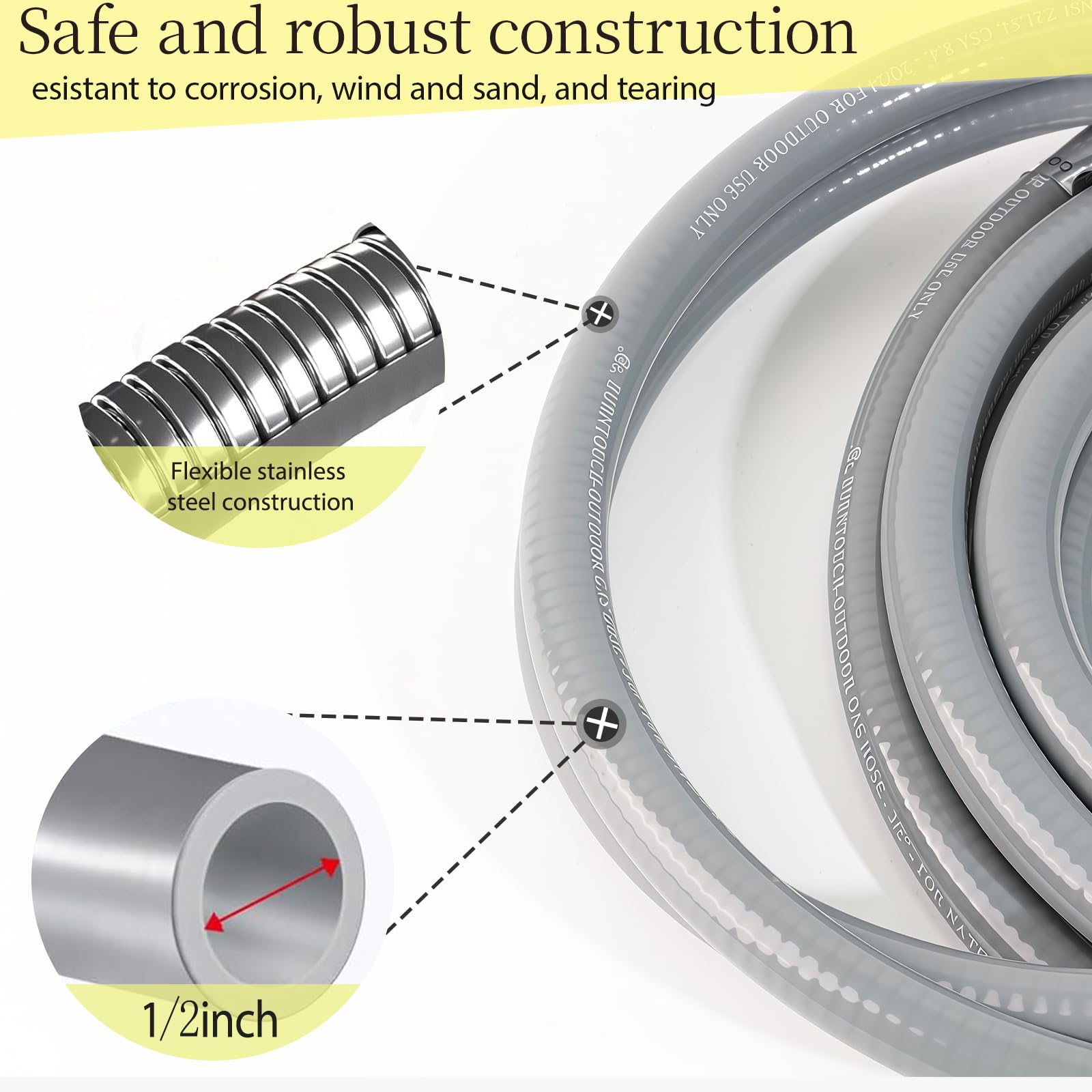 XCHQGC hose texture detail demonstrating triple-layer durability