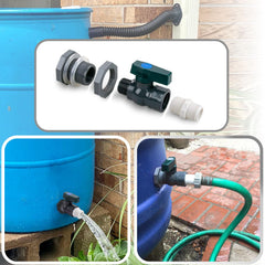XCWT installed under a rectangular downspout demonstrating tidy setup benefit