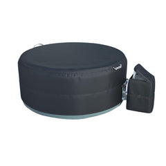 XCZ front view of black hot tub cover showing full-fit protection