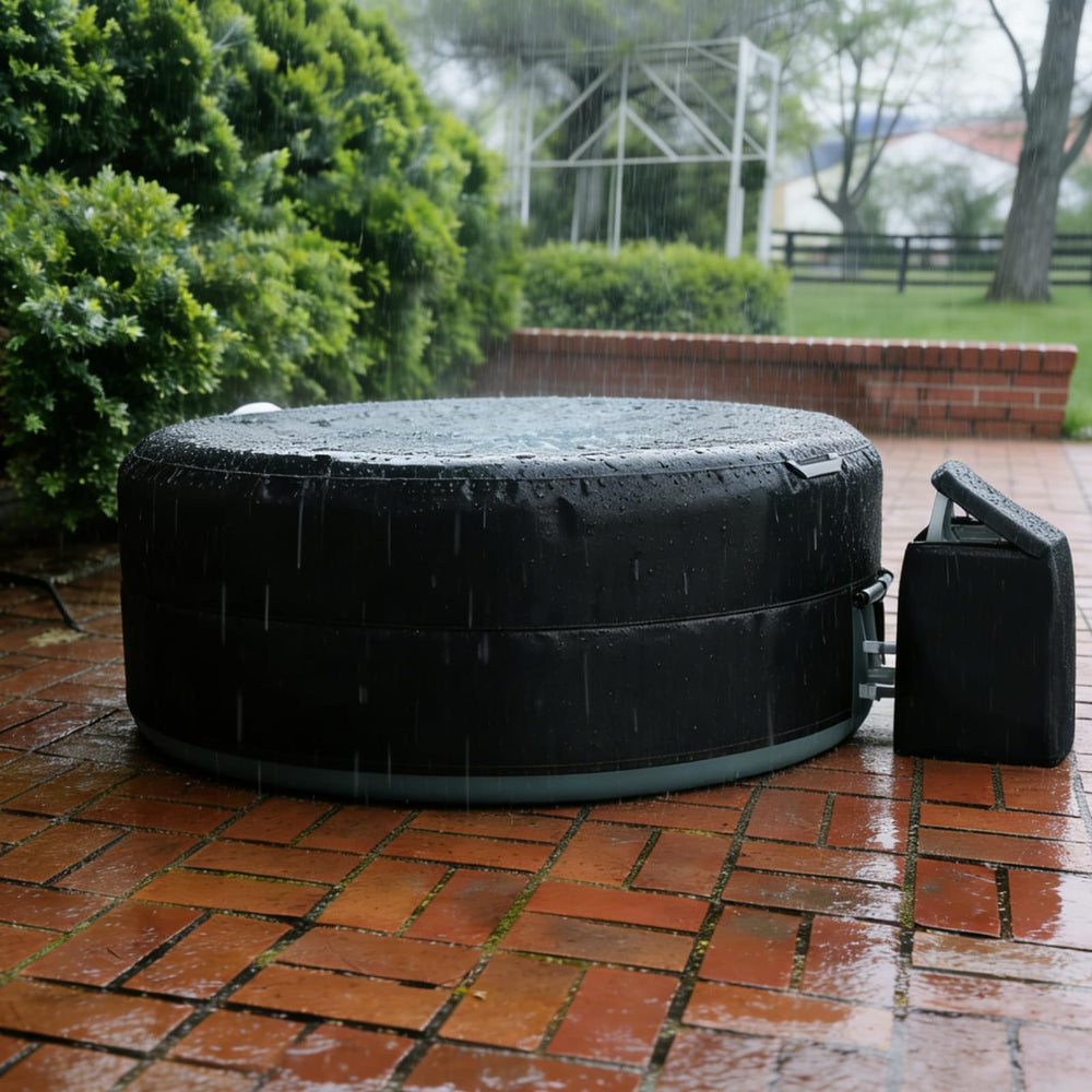 XCZ installed cover on a deck illustrating weather protection in use