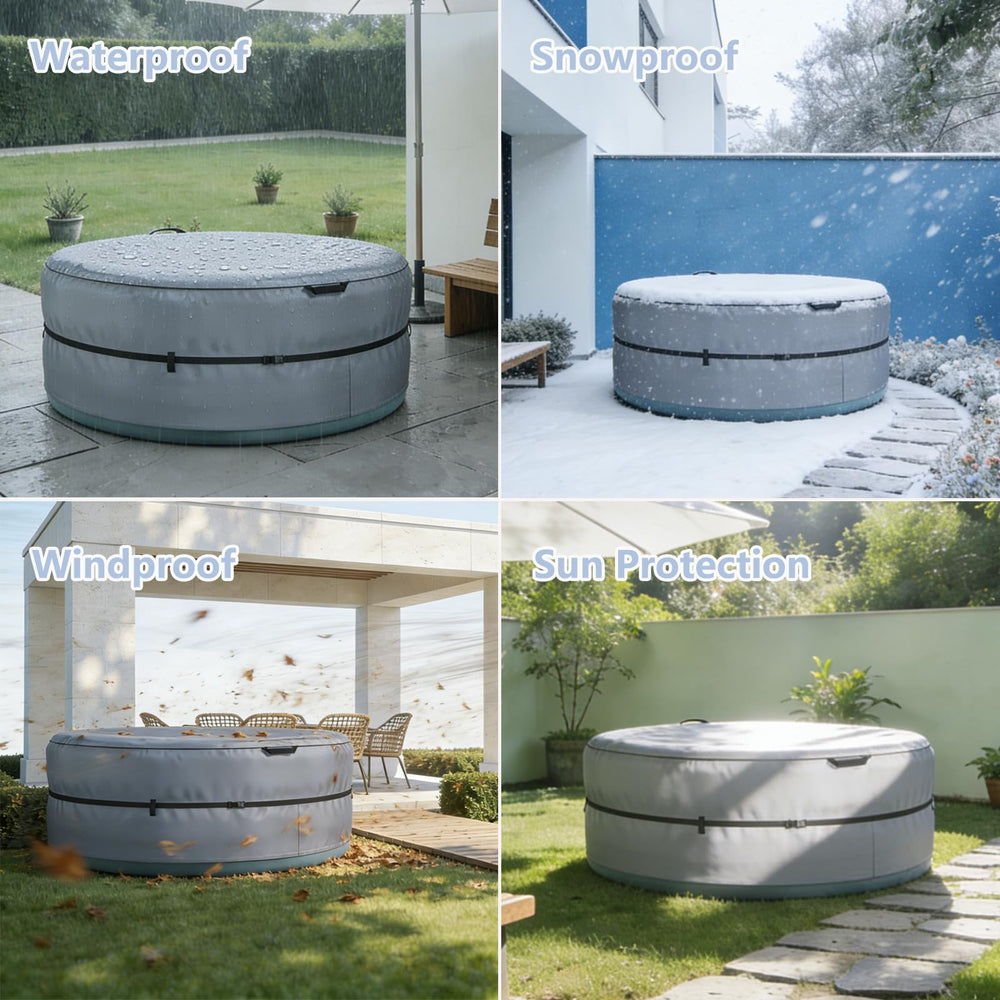 XCZ folded spa cover stored compactly saving space when not in use