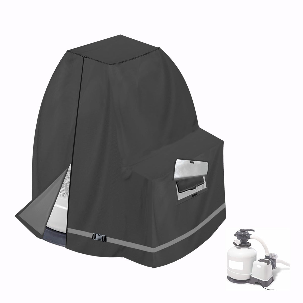 XCZ front view cover on pump showing full protection and weather resistance