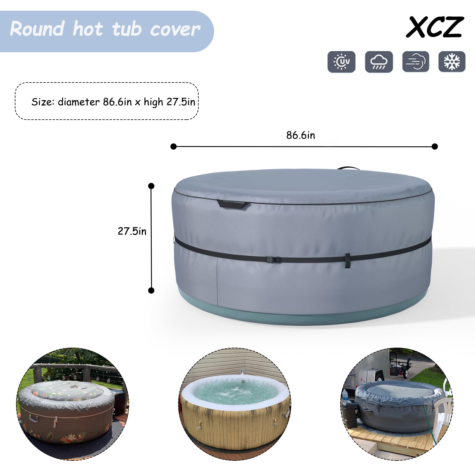 XCZ close-up of 600D fabric texture demonstrating durable water resistance