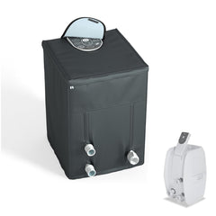 XCZ pump cover front view showing full weatherproof protection and neat fit