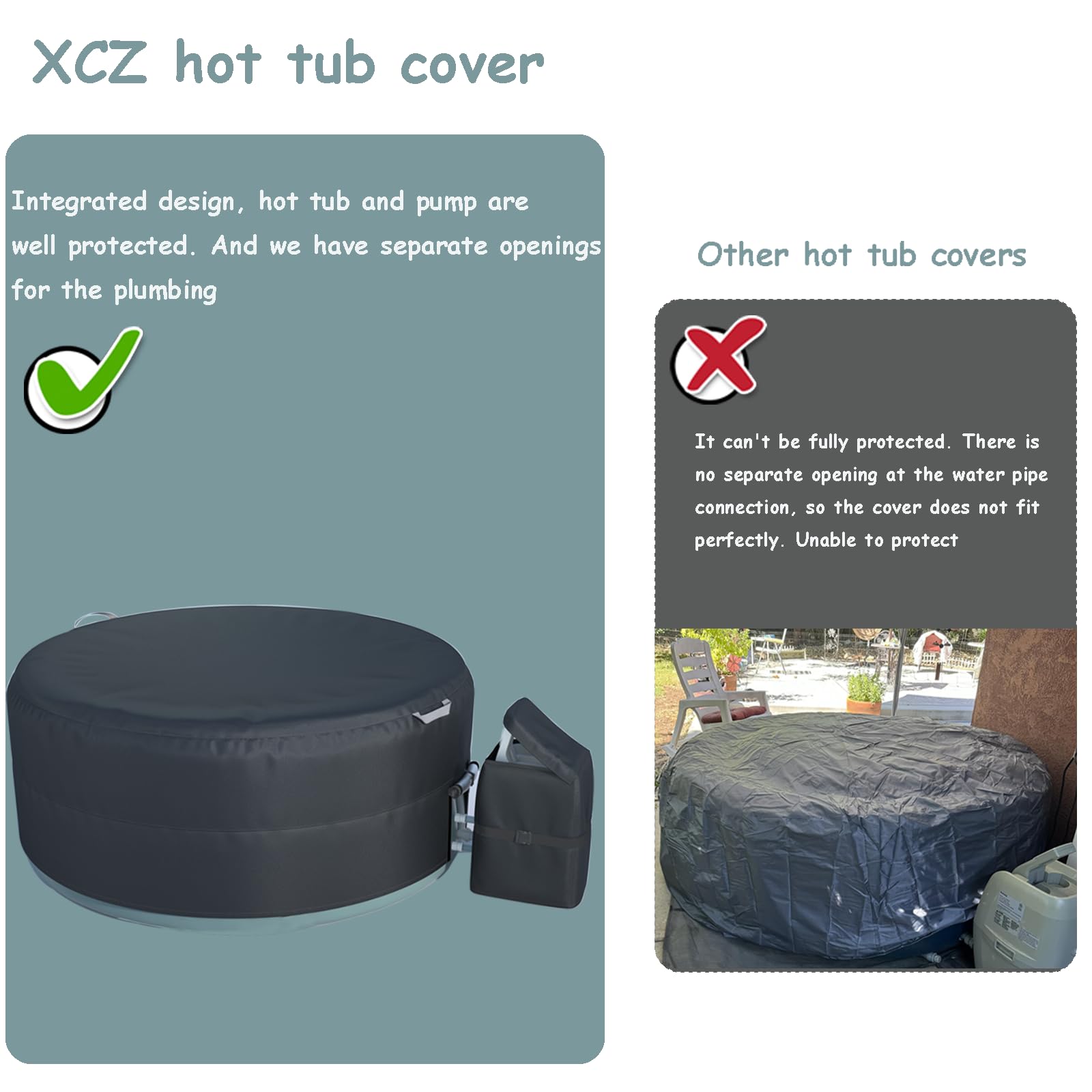 XCZ Velcro and handle detail for easy removal and secure fastening