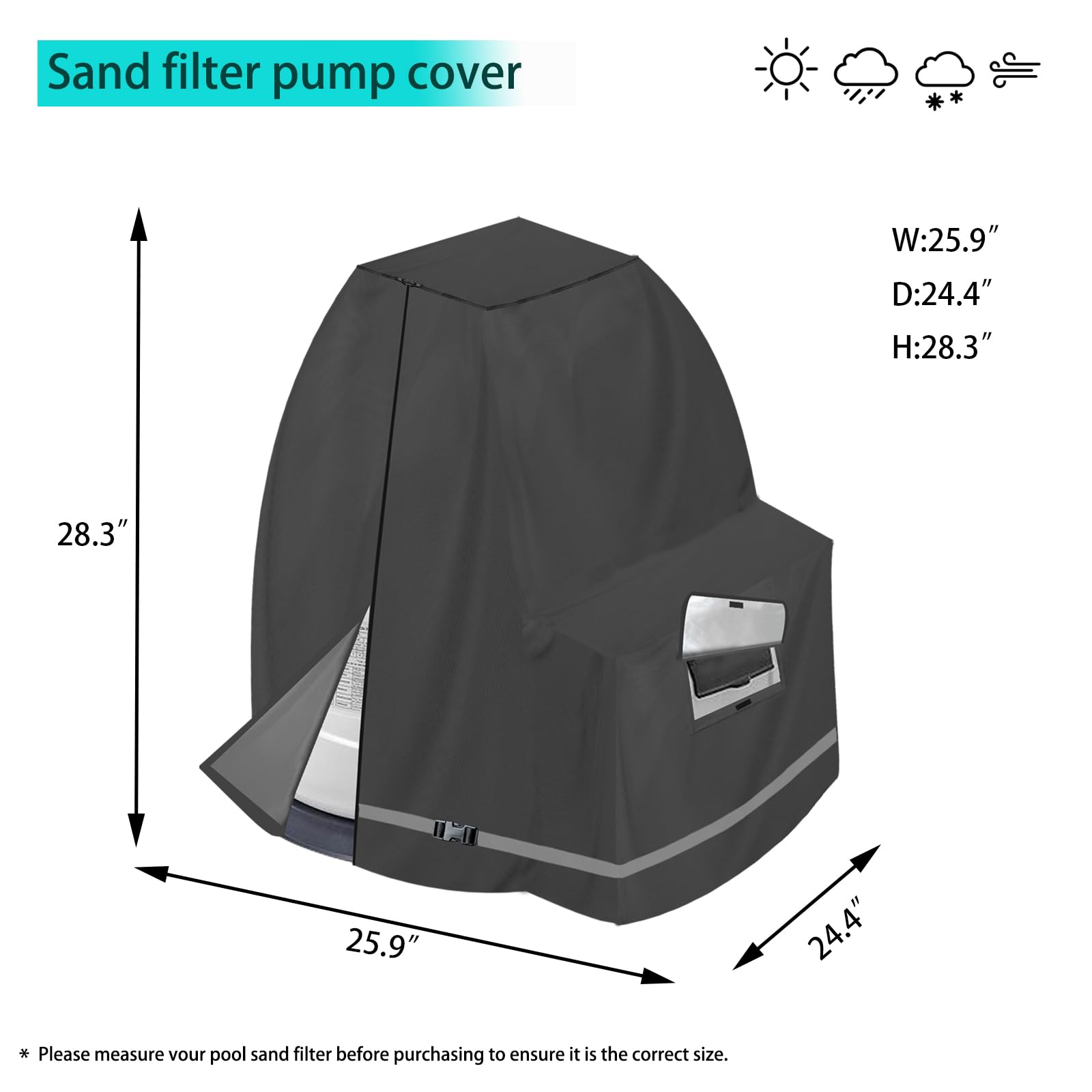 XCZ zipper and Velcro access panels allowing gauge and timer checks