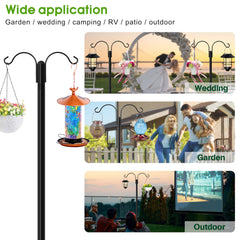XDW-GIFTS double-arm poles holding two hanging planters to show multipurpose garden use