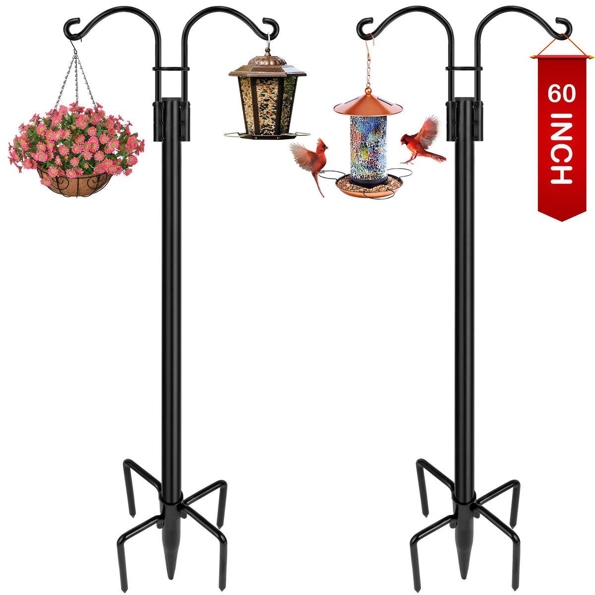 XDW-GIFTS front view of double shepherds hooks showing twin arms and overall shape for versatile hanging