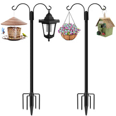 XDW-GIFTS front view of 2-pack shepherd hooks showcasing full poles and packaging, clear product presentation