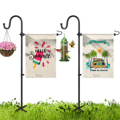 XDW-GIFTS front view of shepherd hook stand showing sturdy silhouette and reliable display