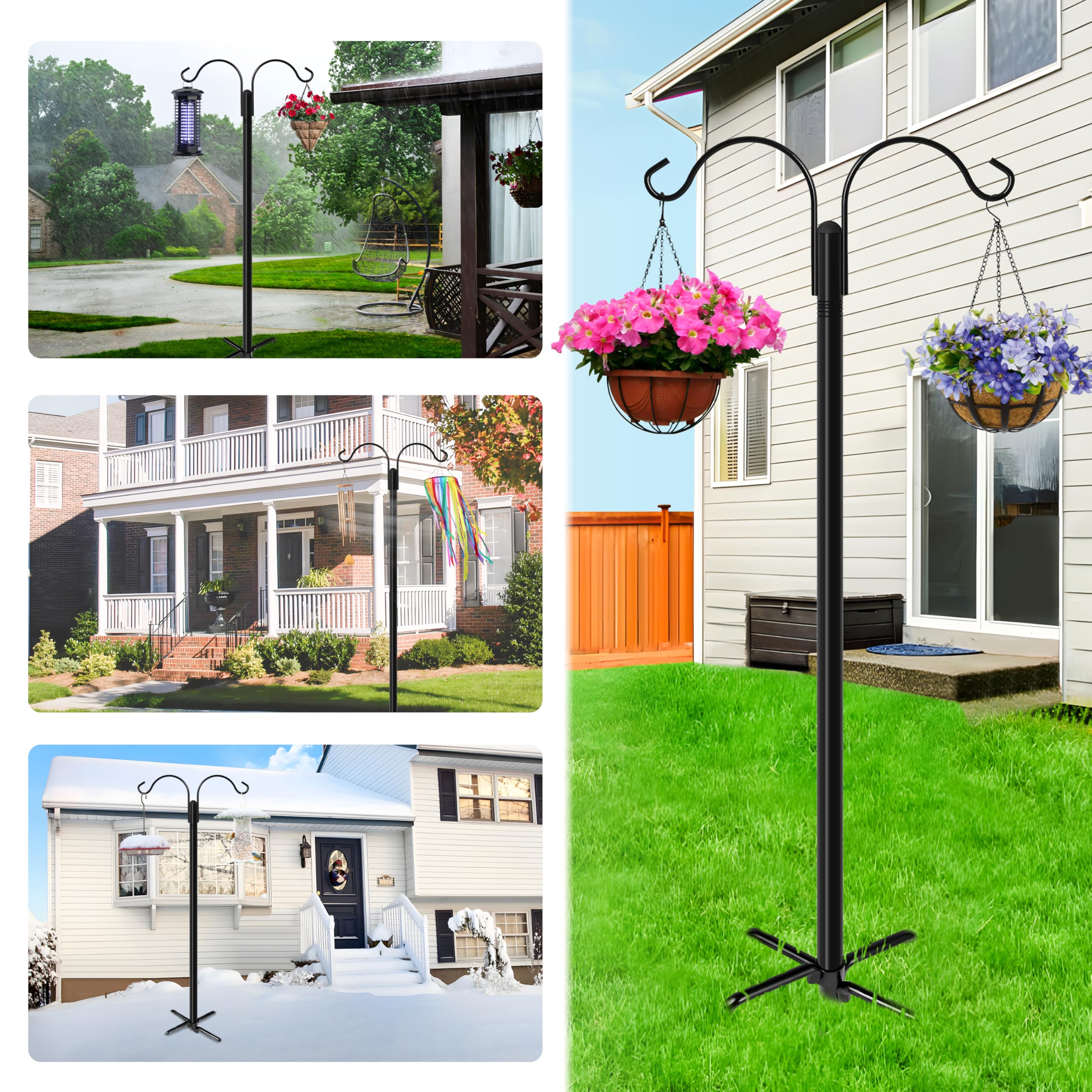 XDW-GIFTS holding multiple bird feeders demonstrating secure support for backyard feeding
