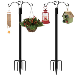 XDW-GIFTS shepherd hook front view showing sturdy double arms and classic curve, durable display