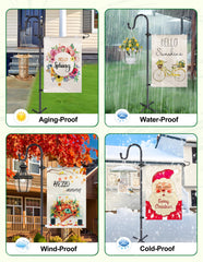 XDW-GIFTS installed in yard holding flag clearly visible and resisting wind