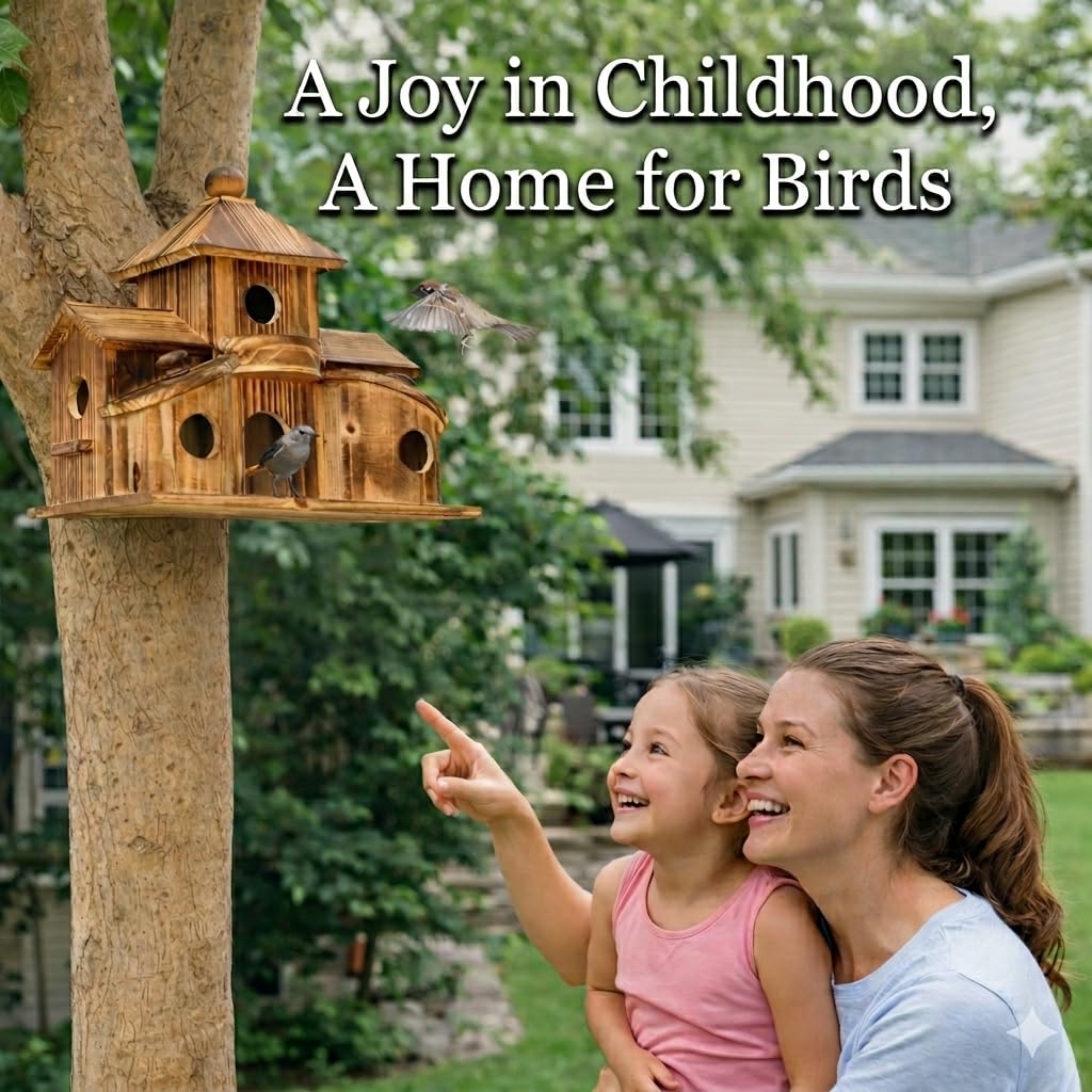 XDYGHH hanging on a branch demonstrating easy installation and natural garden integration