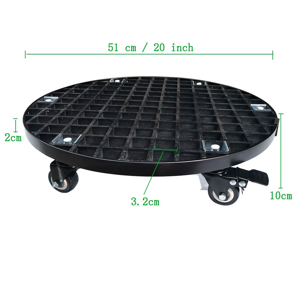 Xedragony caddy under a large pot demonstrating easy movement and stability