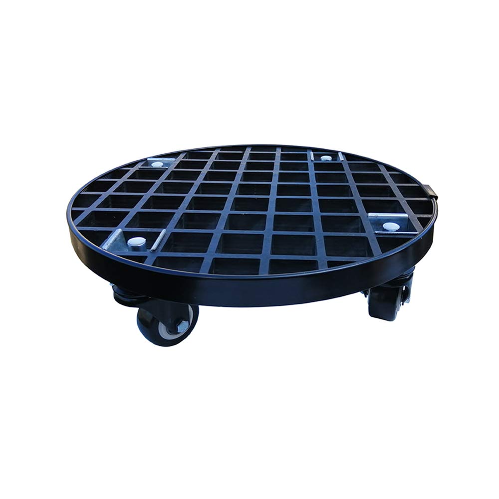 Xedragony front view of 13-inch caddy showing sturdy saucer and wheels for easy moving