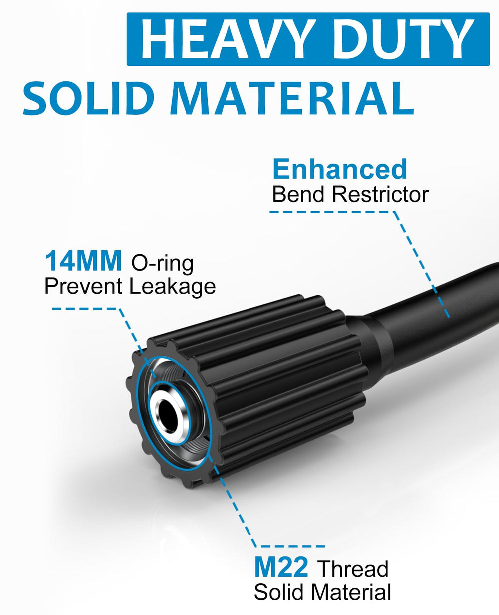 xendy washer connector close-up showing solid M22/14 fitting reliability