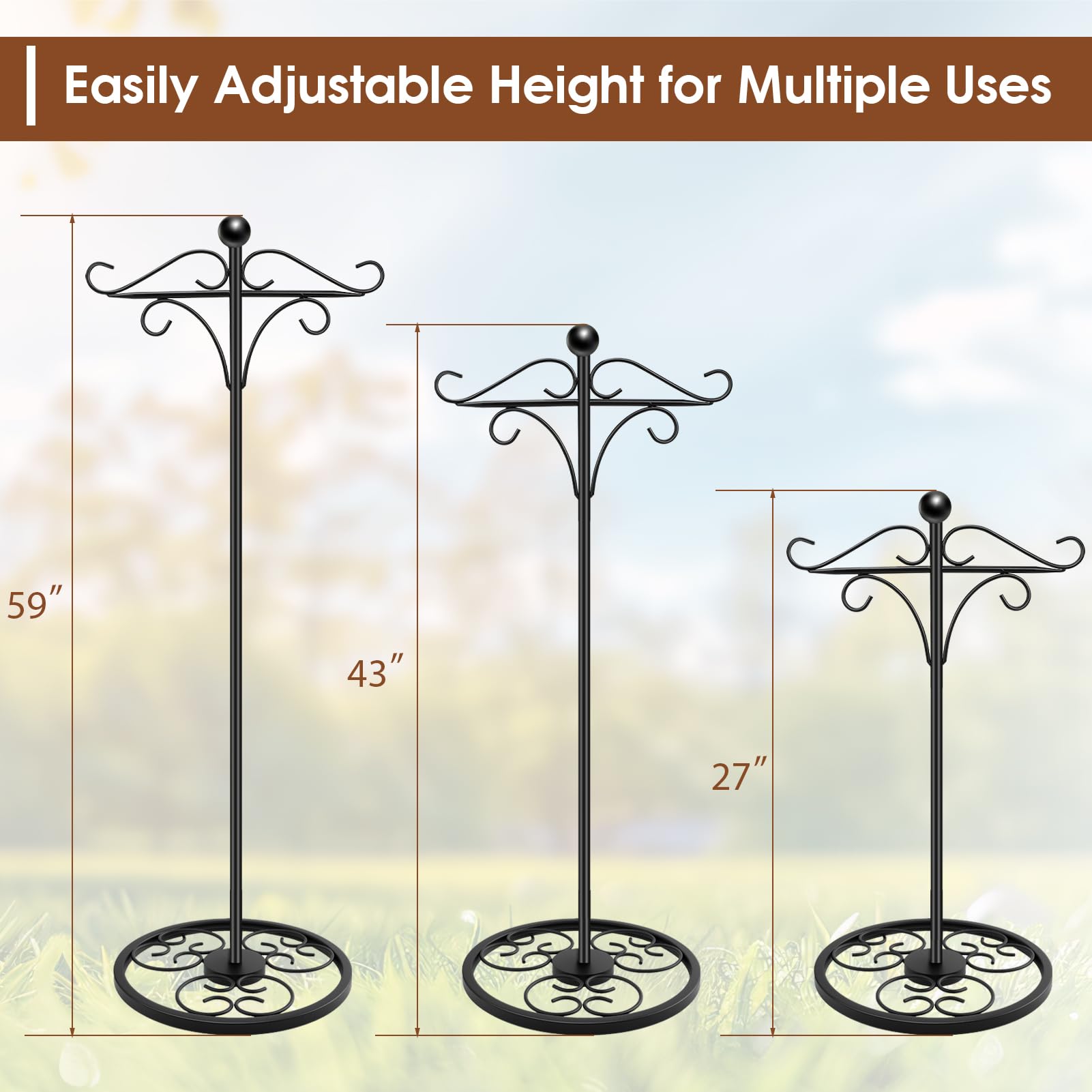Xensdenban double hook detail holding two garden decorations securely