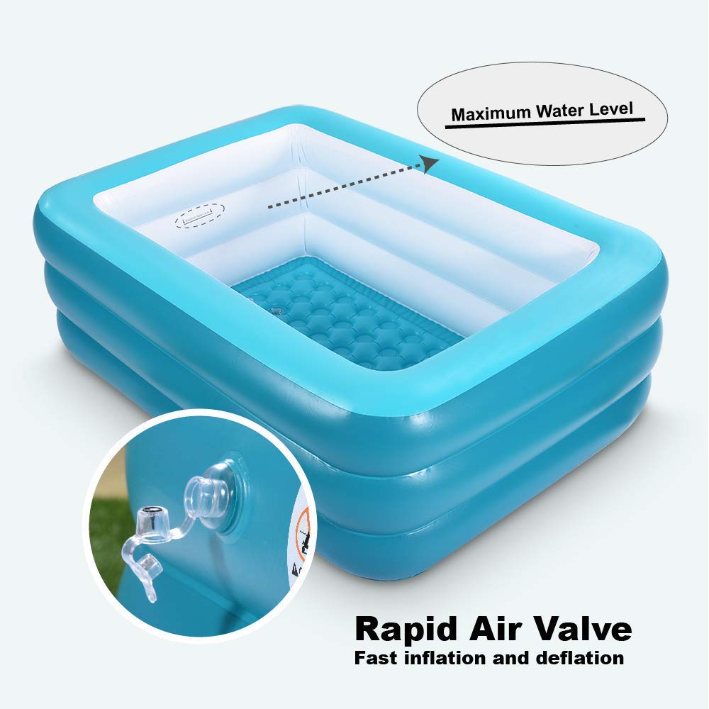 XFlated folded deflated pool compact for easy storage and travel