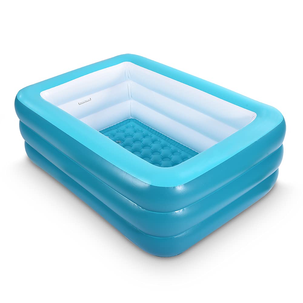 XFlated front view of filled kids pool showing safe shallow play area
