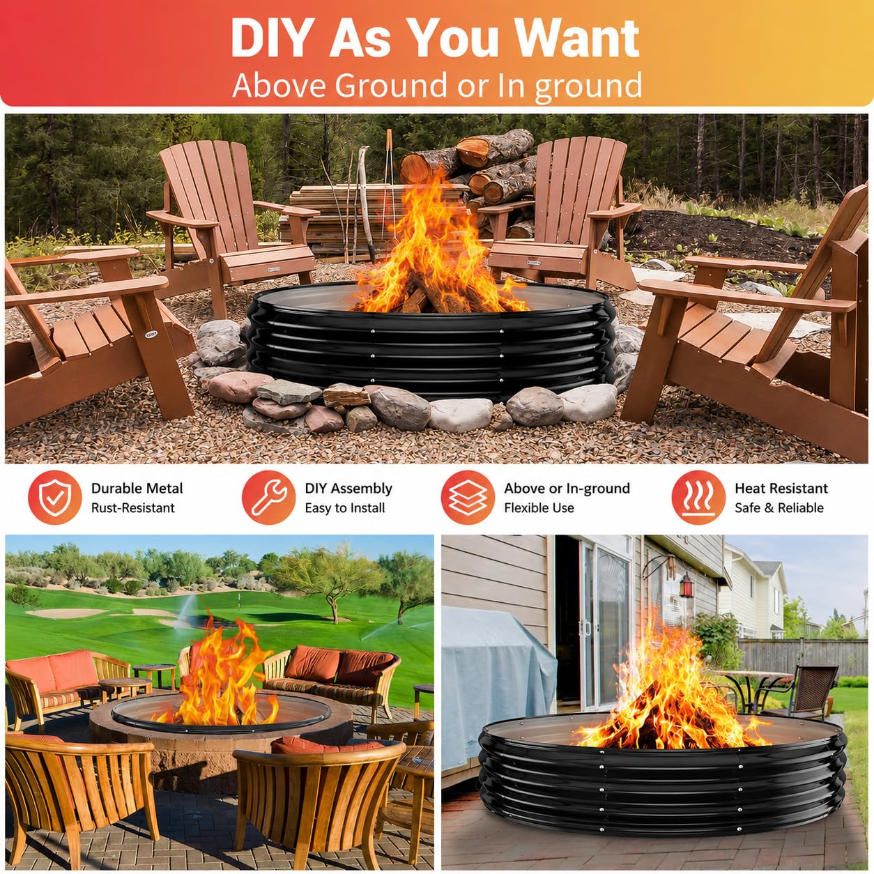 XGMDD installed as in-ground stone liner offering integrated backyard look