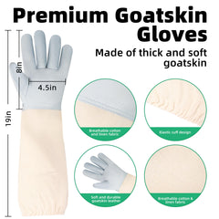 Xgunion goat-leather gloves closeup showing durable grip and arm coverage