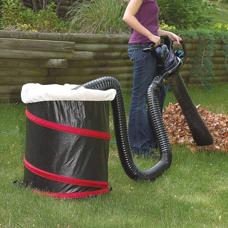 XHBAN leaf kit attached to Toro blower collecting leaves into container efficiently