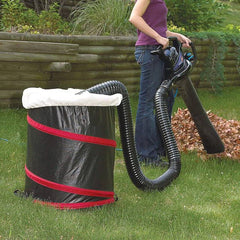 XHBAN leaf kit attached to Toro blower collecting leaves into container efficiently