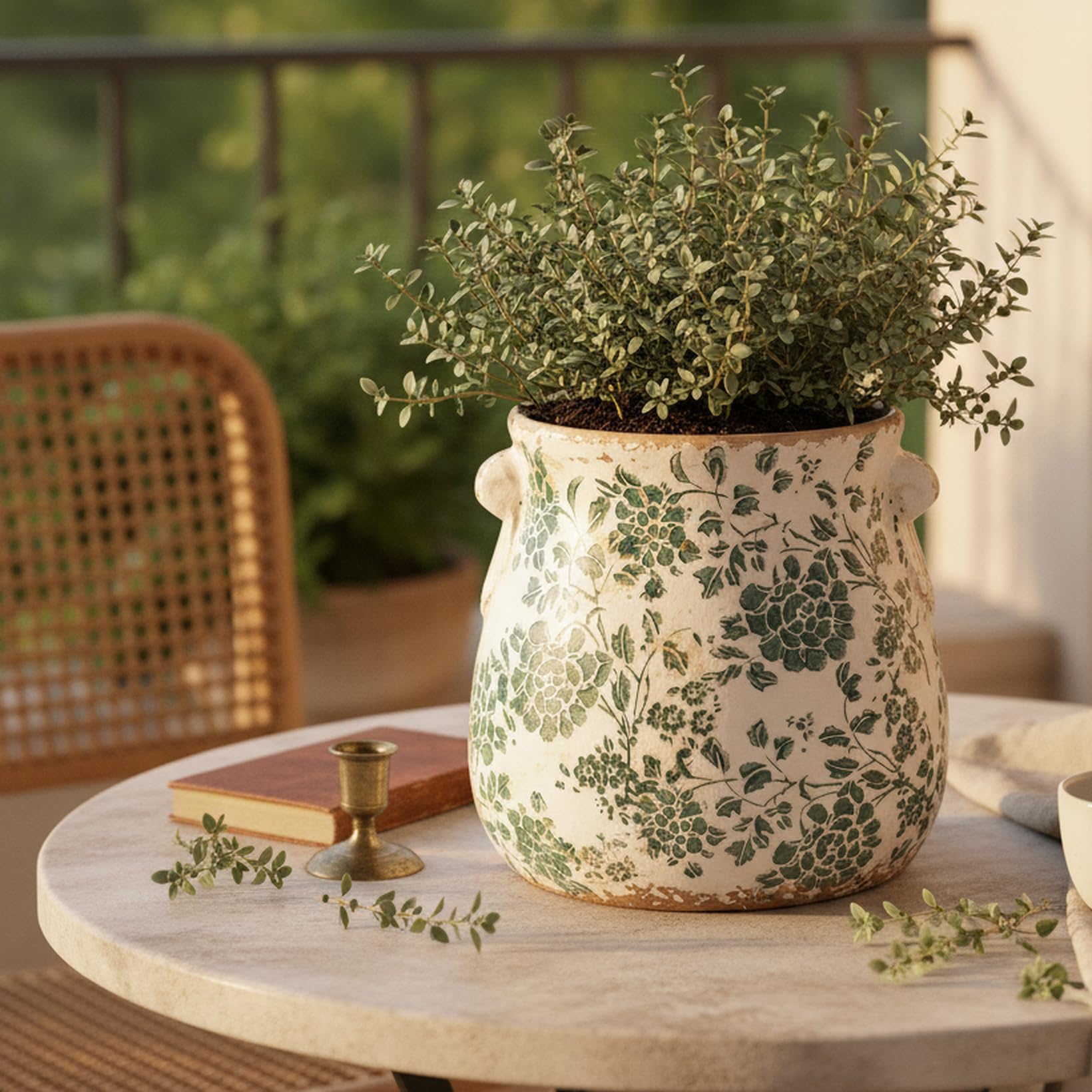 Xiaan Jiaju planter on kitchen counter holding herbs for easy access