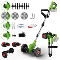 XIELAOBAN front view showing compact trimmer and wheeled base for steady edging