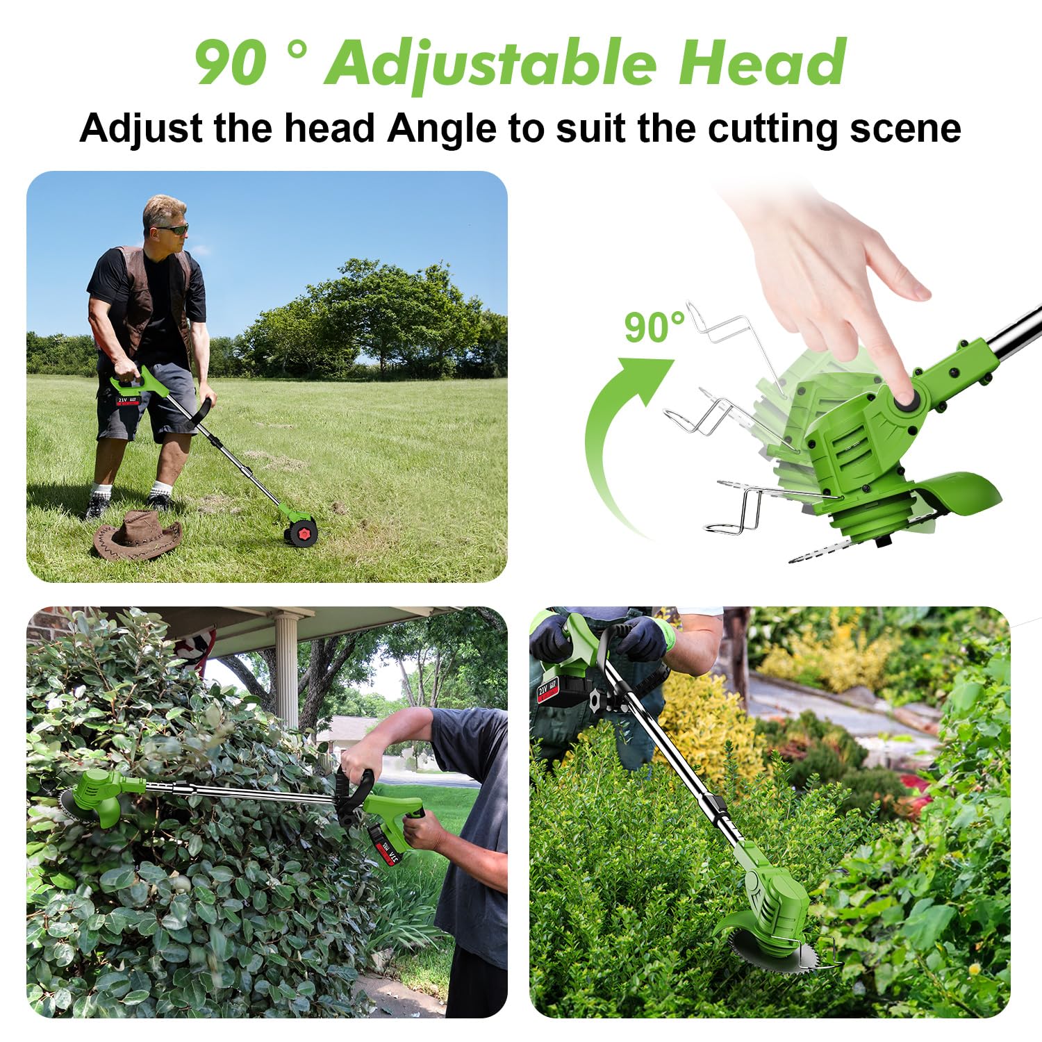 XIELAOBAN wheeled base in contact with lawn for guided straight edging