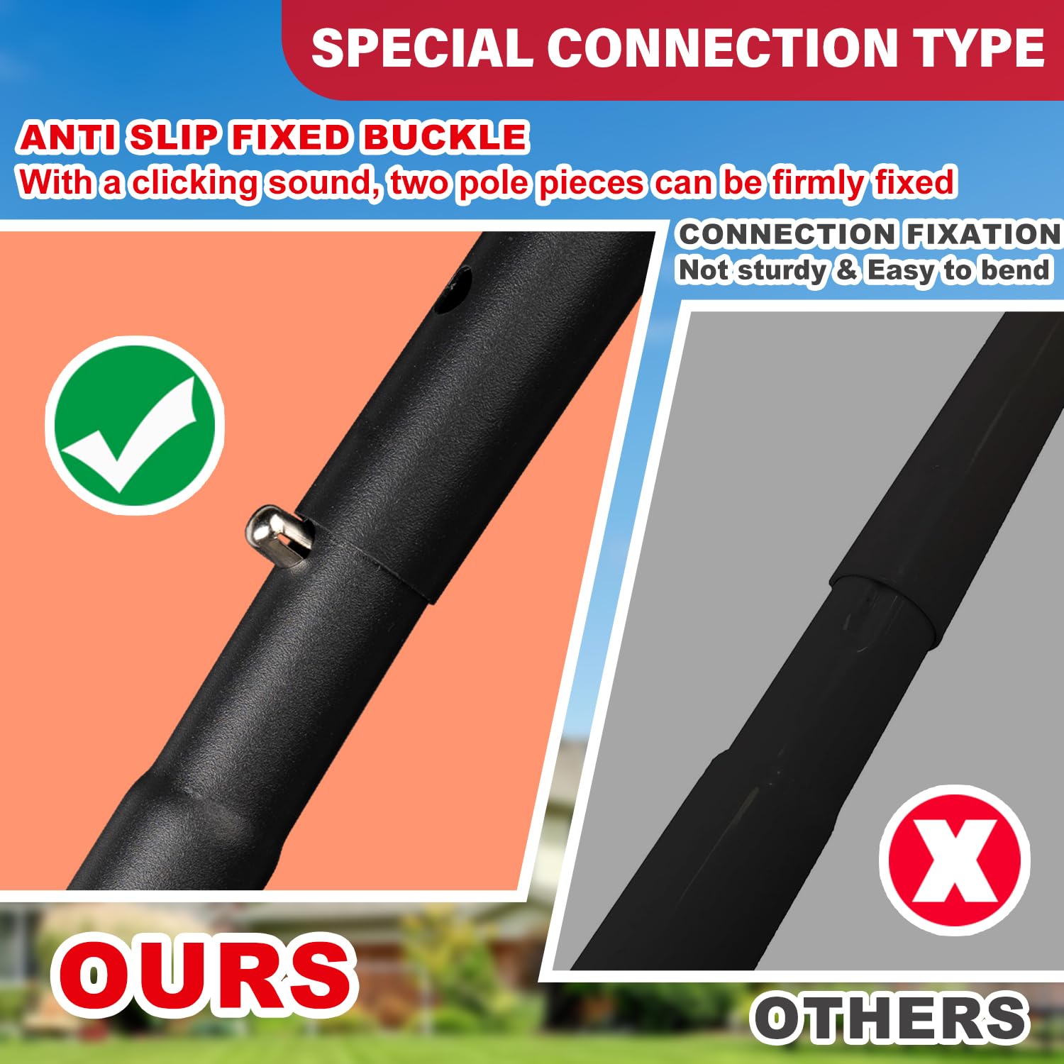 XIFAN black PVC ground spike inserted in soil for firm hold
