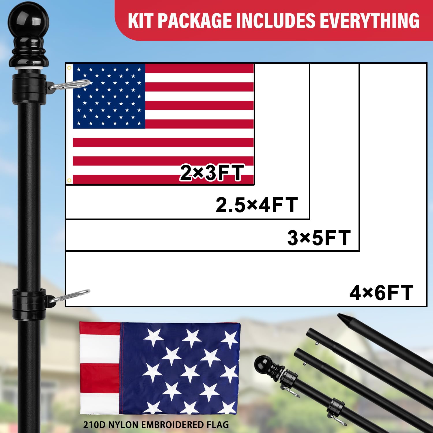 XIFAN pole installed in garden for tidy residential display