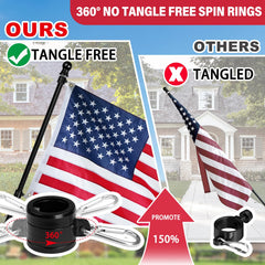 XIFAN rotating anti-wrap rings detail reducing flag tangles