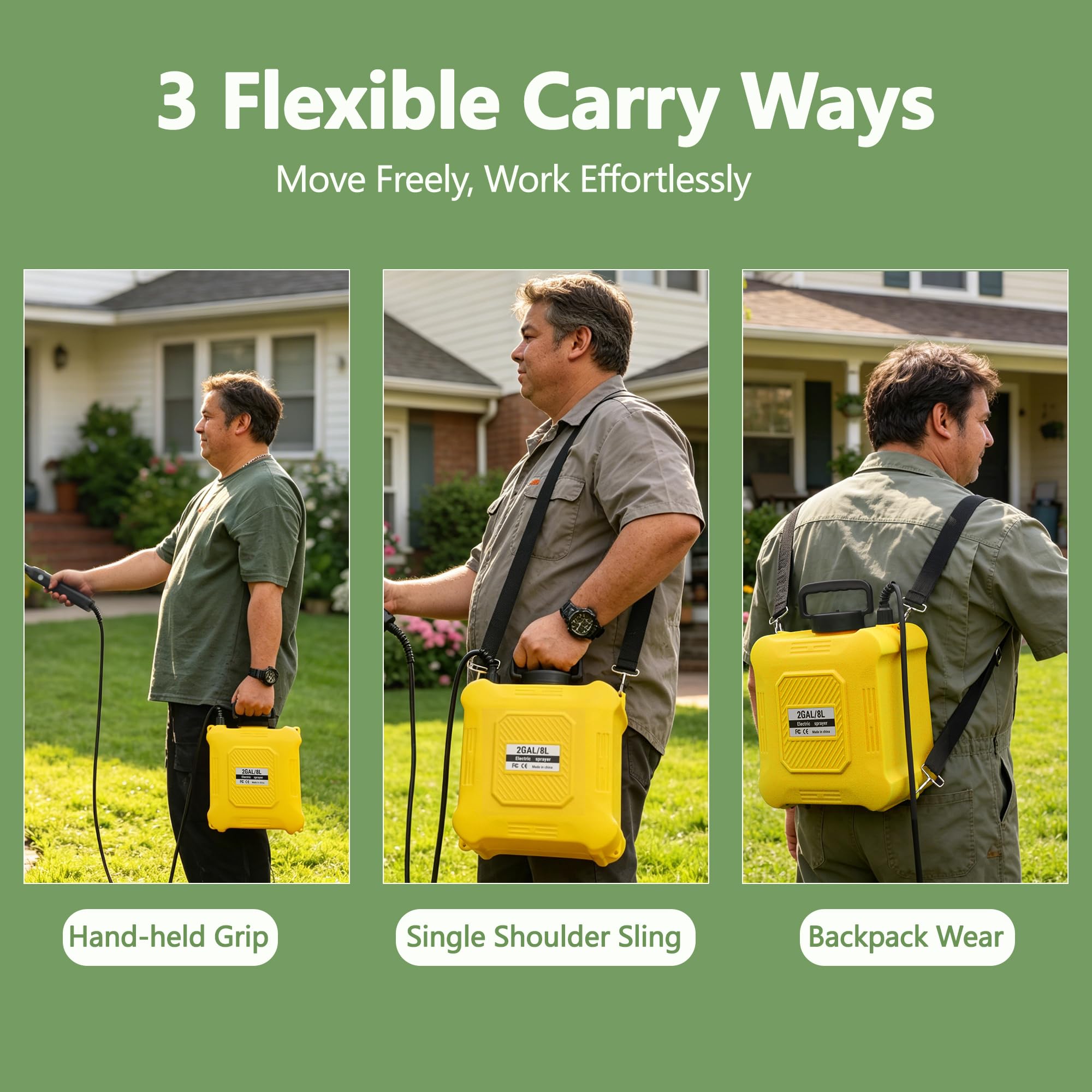 XILVYUAN worn as backpack in garden for comfortable long tasks