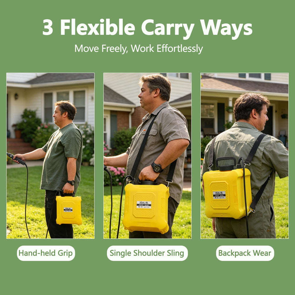 XILVYUAN worn as backpack in garden for comfortable long tasks