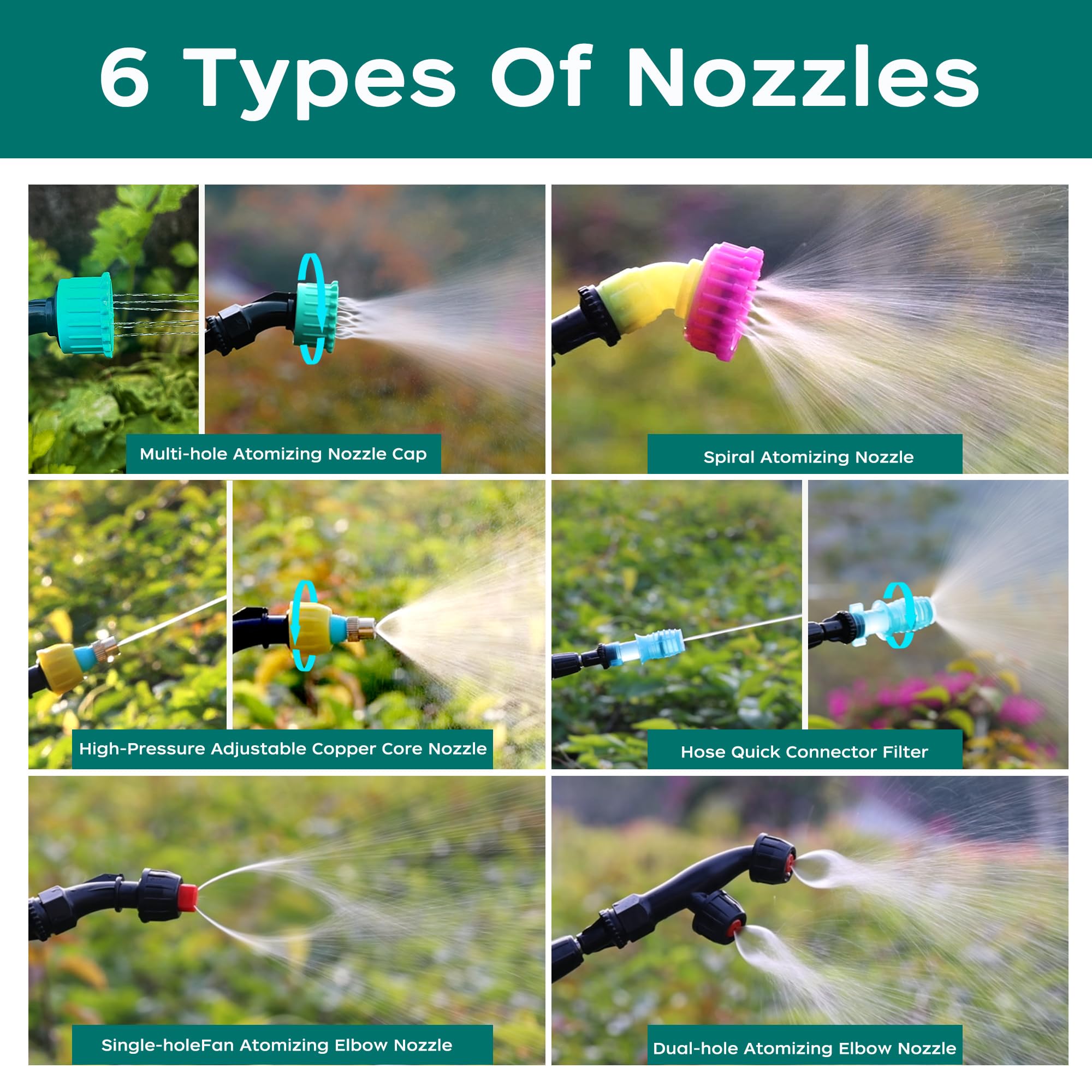 XILVYUAN telescopic wand extended while spraying high hanging plants for improved reach