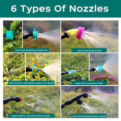 XILVYUAN telescopic wand extended while spraying high hanging plants for improved reach