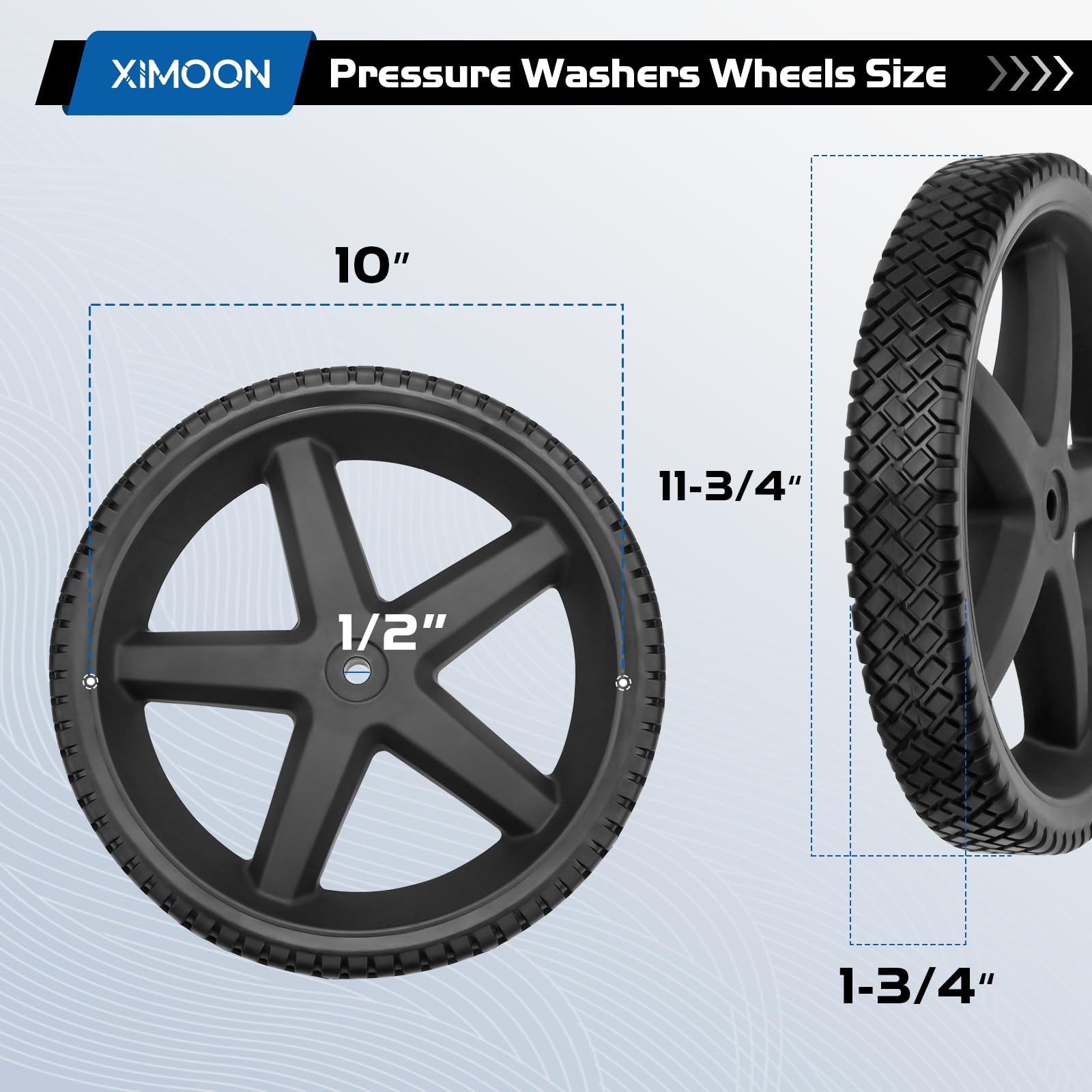 Ximoon wheel on washer rolling on driveway for smoother handling