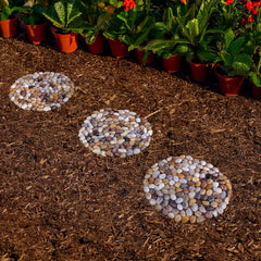 Xindian stepping stones laid across a garden path demonstrating instant landscaping effect