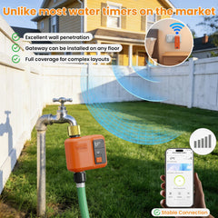 XinFuture mounted on garden hose demonstrating durable outdoor use advantage