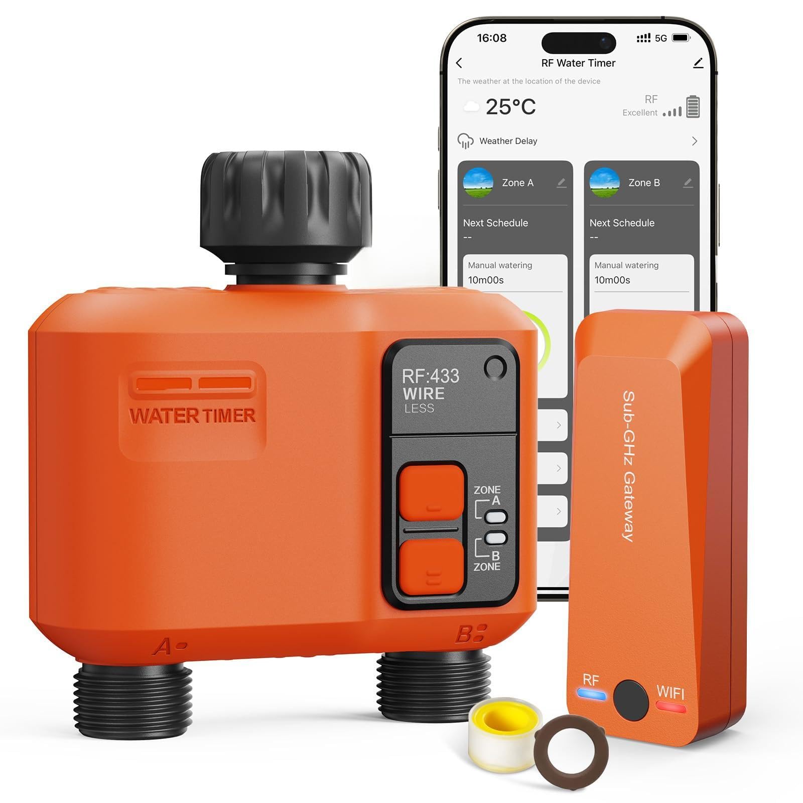 XinFuture front view of sprinkler timer showing controls and display for easy programming