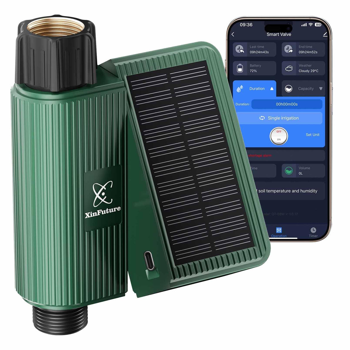 XinFuture front view of timer showing controls and compact design for easy installation