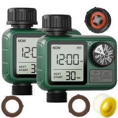 XinFuture front view showing compact weatherproof timer and clear display for easy scheduling