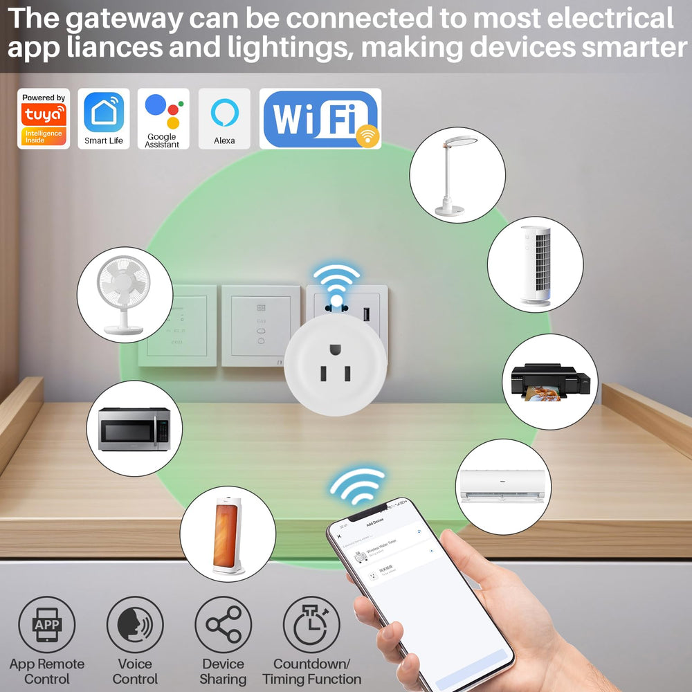 XinFuture gateway dongle connecting the timer to WiFi for remote app control