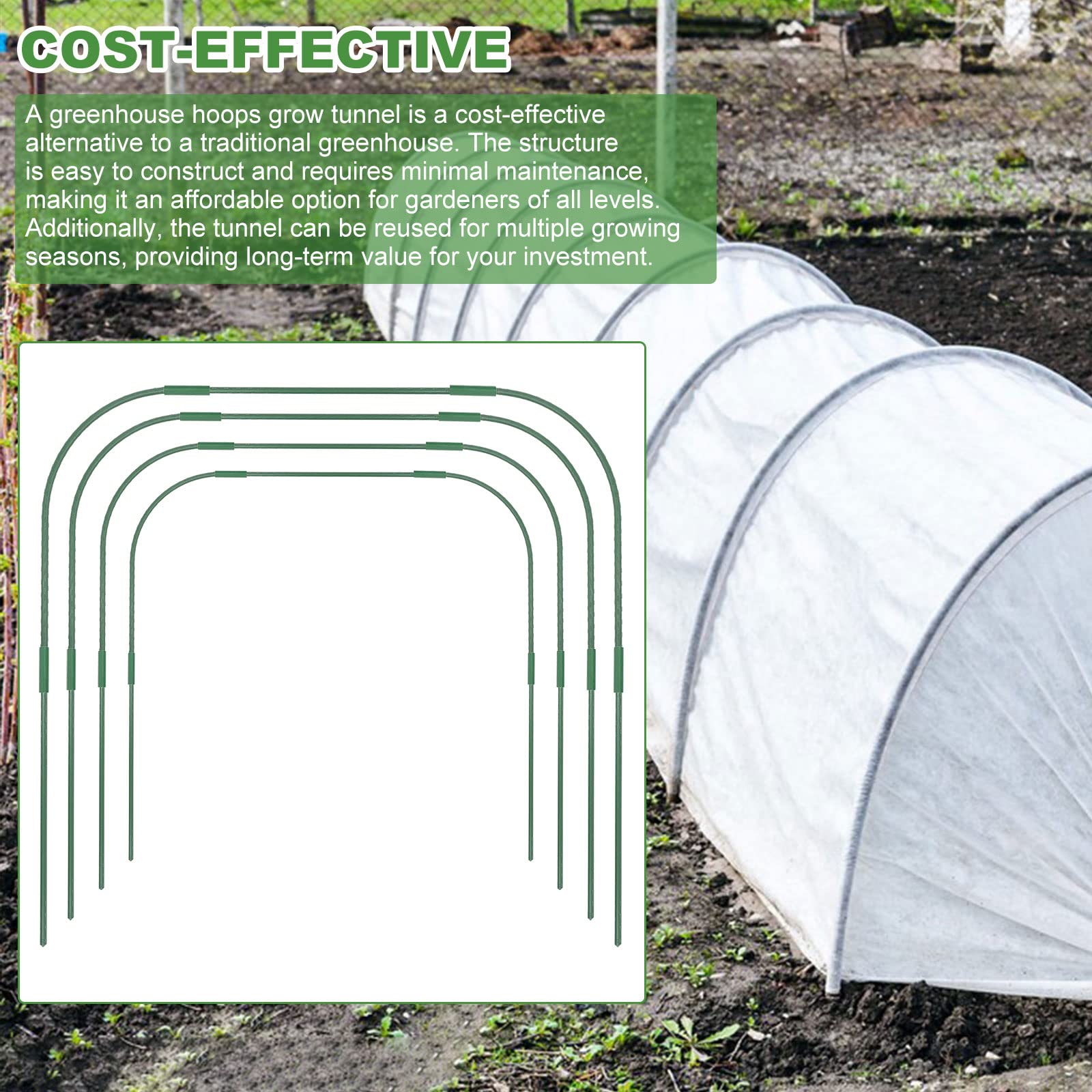 xingruyu hoops installed on raised bed providing pest protection